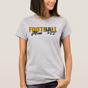 Modern Gold Football Mom T-Shirt