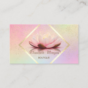 Modern Gold Frame,Confetti Lotus Elegant Business Card