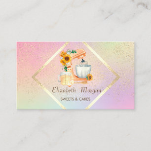 Modern Gold Frame,Confetti Mixer Business Card