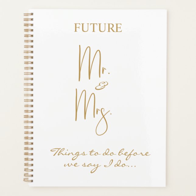 Modern Gold Future Mr. & Mrs. Name Planner (Front)
