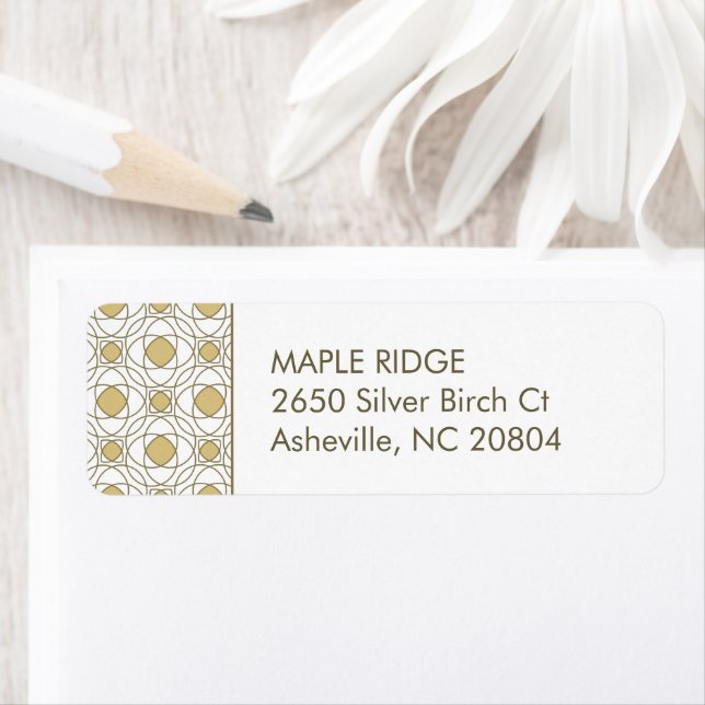 Modern Gold Geometric Address Label Return Address Label (Insitu)