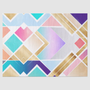 Modern Gold Geometric Colourful Design Tissue Paper