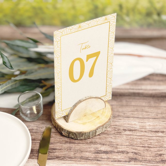 Modern Gold Geometric Frame Wedding Table Numbers (Creator Uploaded)