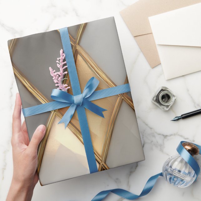 Modern Gold Geometric Luxury Wrapping Paper (Gifting)