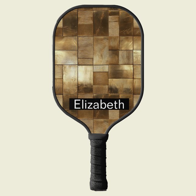 Modern Gold Geometric Personalised Pickleball Paddle (Creator Uploaded)