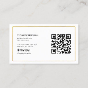 Modern Gold Geometric QR Code Professional Business Card