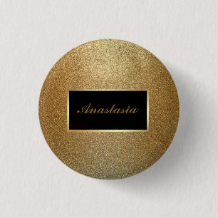 Modern Gold Glitter  3 Cm Round Badge