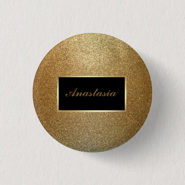 Modern Gold Glitter  3 Cm Round Badge (Front)