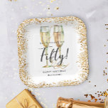 Modern Gold Glitter 50th Birthday  Paper Plate<br><div class="desc">This is an elegant and luxurious 50th Birthday Party paper plate. The design features featuring a golden glitter border, a pair of watercolor champagne glasses and a modern script font. This would be perfect for anyone looking to celebrate their special milestone birthday in style. Please contact the designer for any...</div>