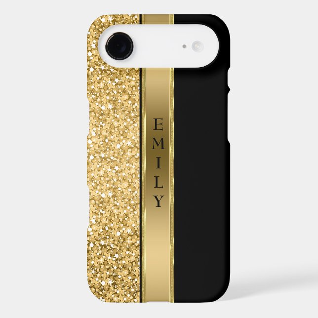 Modern Gold Glitter And Stripe Case-Mate iPhone Case (Back)