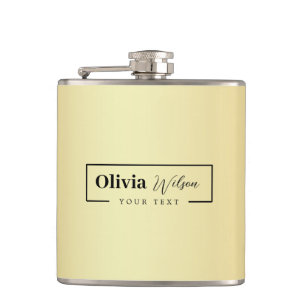 Modern Gold Glitter Custom Name Flask
