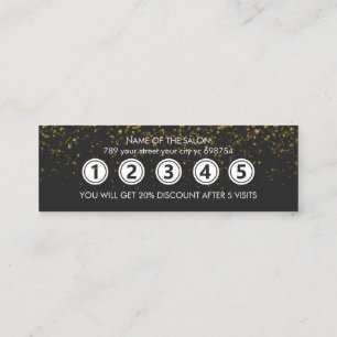 Modern Gold Glitter Elegant Beauty Salon Loyalty Card