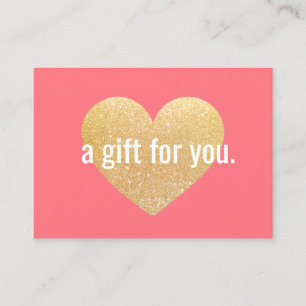 Modern Gold Glitter Heart Gift Certificate