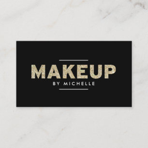 Modern Gold Glitter II Makeup Artist Business Card