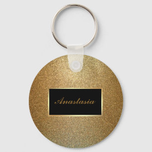Modern Gold Glitter Key Ring