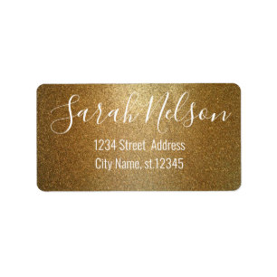 Modern Gold Glitter Label