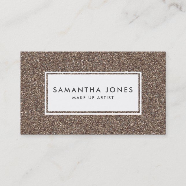 Modern Gold Glitter Make Up Artist Business Card (Front)