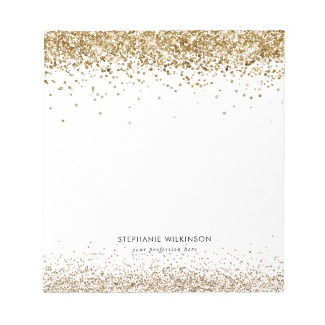 Modern Gold Glitter Notepad (Front)