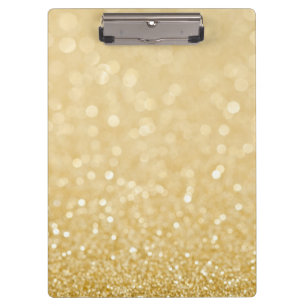 Modern Gold Glitter Personalised Clip board