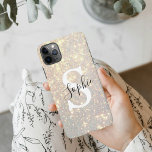 Modern Gold Glitter Spark  | Personal Initial  iPhone 11Pro Max Case<br><div class="desc">Modern Gold Glitter Spark  | Personal Initial</div>