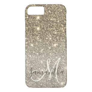 Modern Gold Glitter Sparkles Personalised Name iPhone 8/7 Case