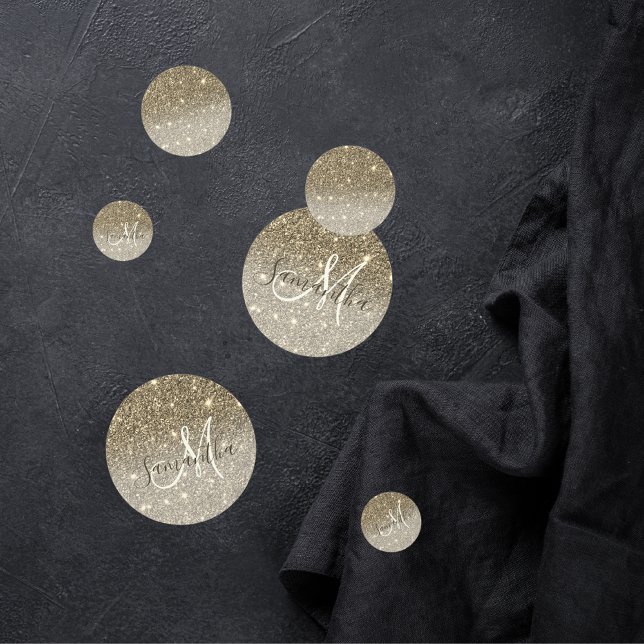 Modern Gold Glitter Sparkles Personalised Name Confetti (Creator Uploaded)