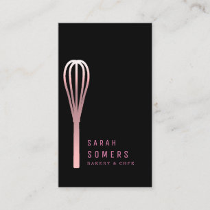 Modern Gold Glitter Whisk Bakery Business Card