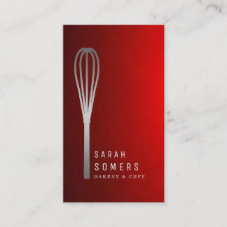 Modern Gold Glitter Whisk Bakery Business Card