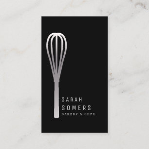 Modern Gold Glitter Whisk Bakery Business Card