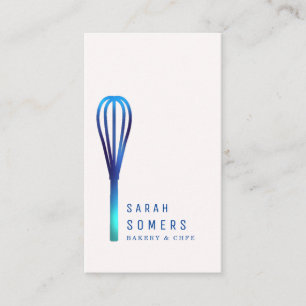 Modern Gold Glitter Whisk Bakery Business Card