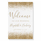 Modern Gold Glitter White Wedding Welcome