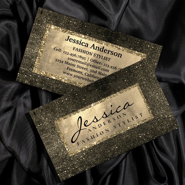 Modern Gold golden Glitter stylish business card (Modern Gold golden Glitter stylish business card #bridalshowermakeup #goldmodern #beauty #stylist)