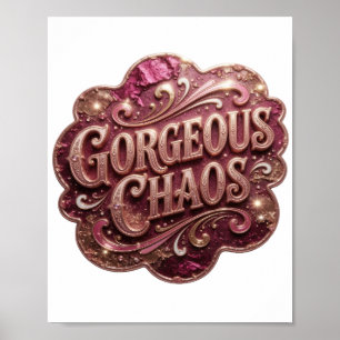 Modern Gold GORGEOUS CHAOS Artistic Motif Poster