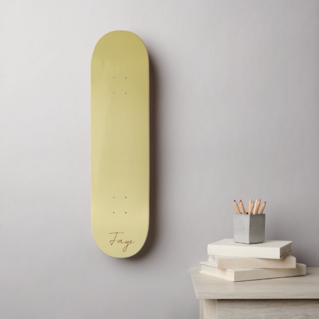 Modern gold gradient Luxury typography name Skateboard (Wall Art)