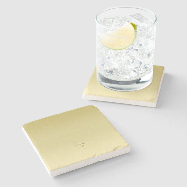 Modern gold gradient Luxury typography name Stone Coaster (Side)