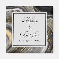 Modern Gold & Gray Agate Geode Mineral Wedding