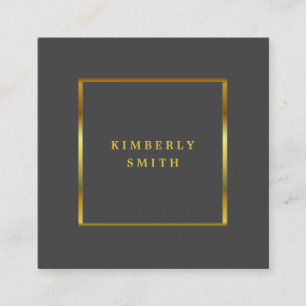 Modern gold grey minimalist professional square business card
