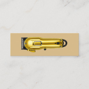 Modern Gold Hair Clipper Barber Mini Business Card