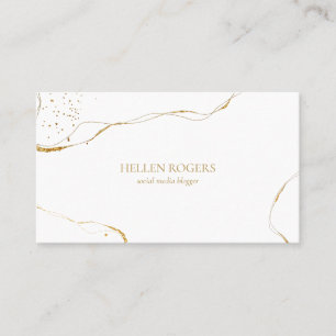 Modern gold hand-drawn lines business card