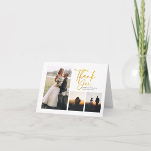 Modern Gold Hand-Lettered Wedding Thank You Card