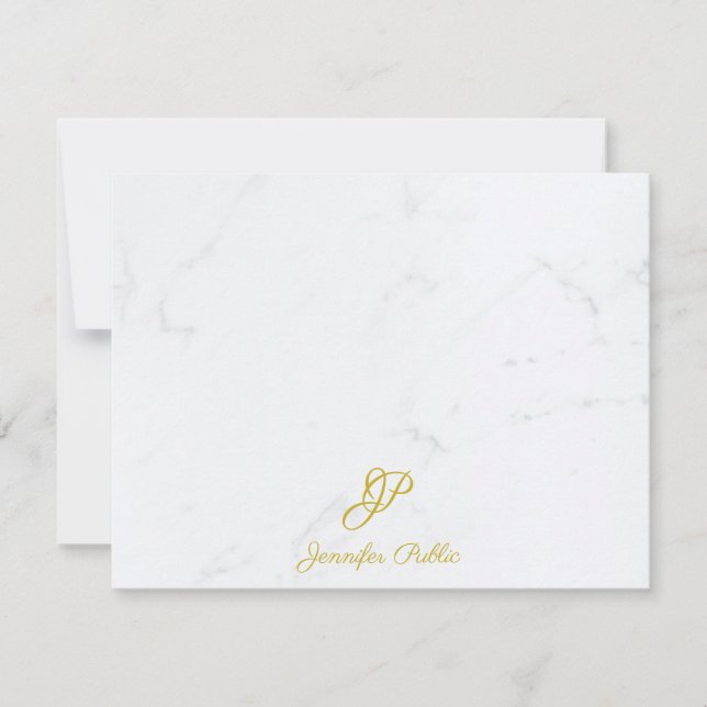 Modern Gold Hand Script Marble Template Trendy (Front)