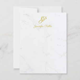 Modern Gold Hand Script Stationery Marble Template
