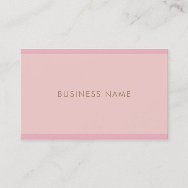 Modern Gold Handwritten Script Template Chic Pink Business Card (Front)