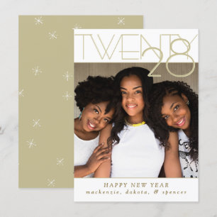 Modern Gold Happy New Years   Classic Custom Photo Holiday Card