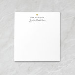 Modern Gold Heart Calligraphy Name Notepad<br><div class="desc">Custom-designed notepad featuring modern and simple gold heart design with your personalised calligraphy name.</div>