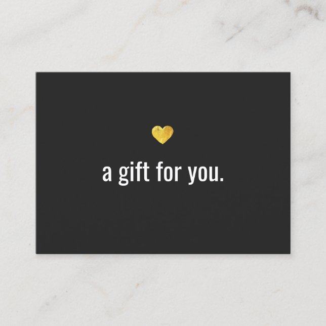 Modern Gold Heart Customer Gift Certificate (Front)