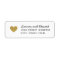 Modern Gold Hearts Wedding Return Address
