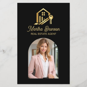 Modern Gold House Key Real Estate Agent Flyer