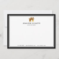 Modern Gold House Logo Realtor Personalised Flat