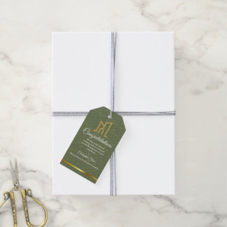 Modern Gold House Real Estate Olive Green Realtor Gift Tags